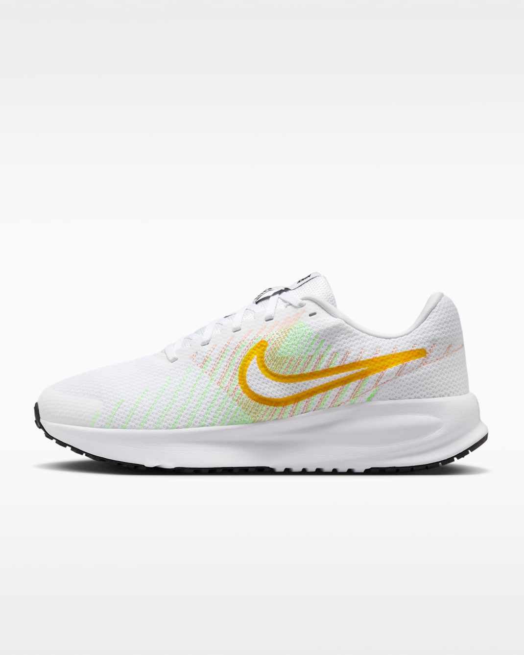 Nike Run Defy 男款路跑鞋 - 白色/Apricot Agate/Lime Blast/Laser Orange