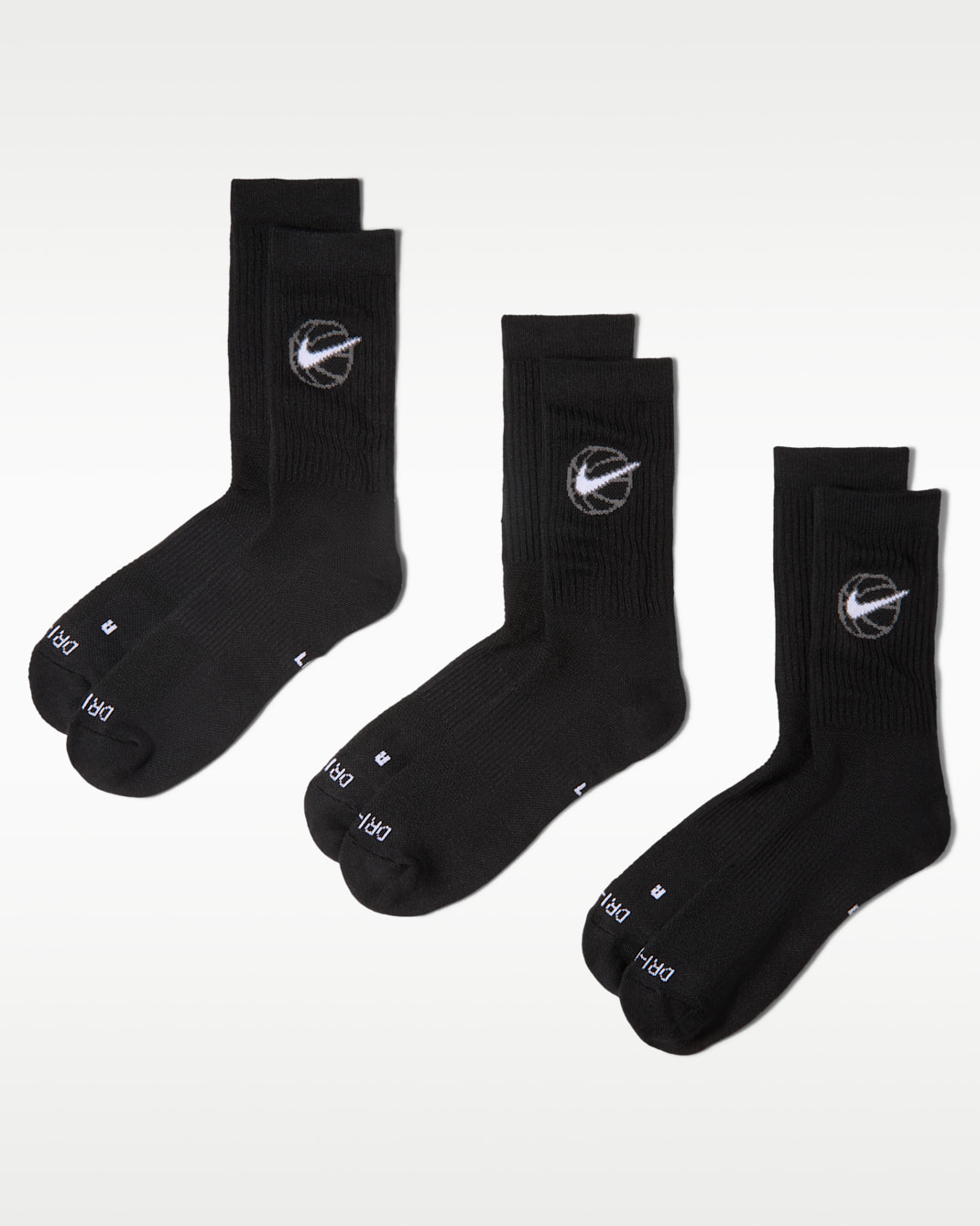 Calcetines de básquetbol (3 pares) Nike Everyday Crew - Negro/Blanco