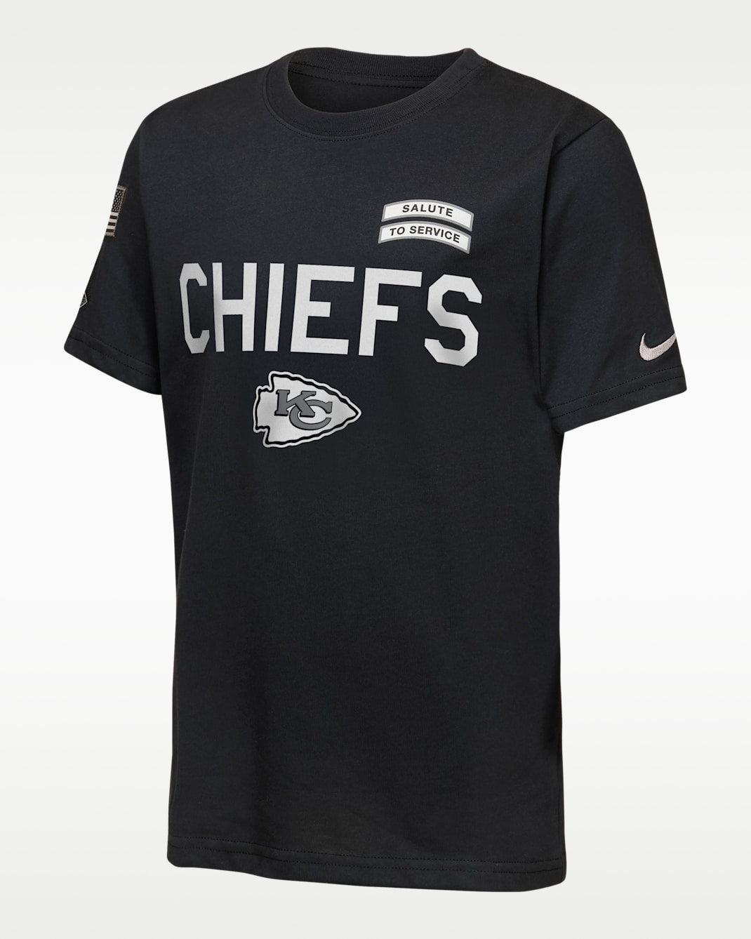Kansas City Chiefs Salute to Service Sideline Big Kids' Nike Dri-FIT NFL T-Shirt - Black