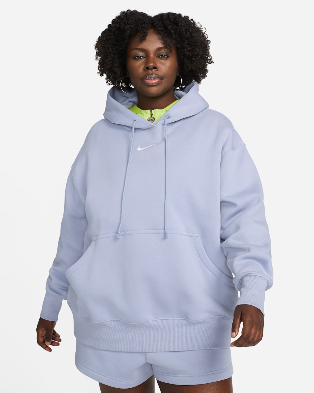 Nike Sportswear Phoenix Fleece Women's Oversized Pullover Hoodie (Plus Size) - Indigo Haze/Sail