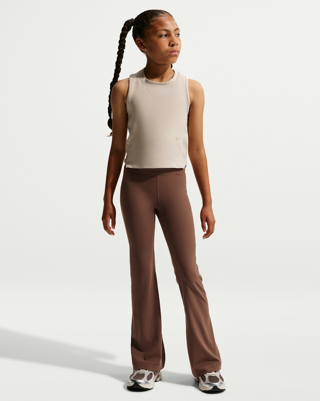 Nike Mavn Girls' High-Waisted Leggings - Fauna Brown/Fauna Brown