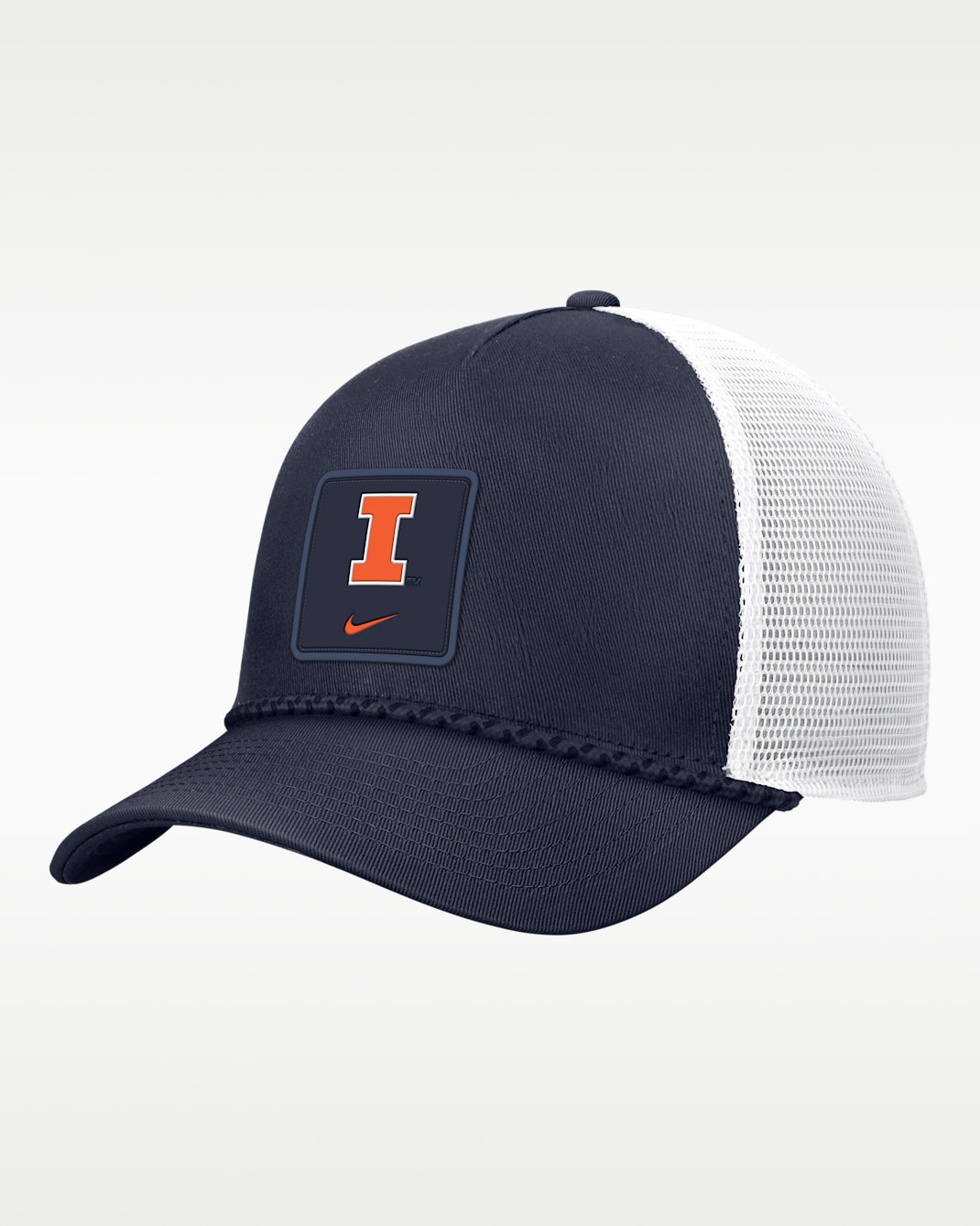 Illinois Sideline Rope Men's Nike College Trucker Adjustable Hat - Navy