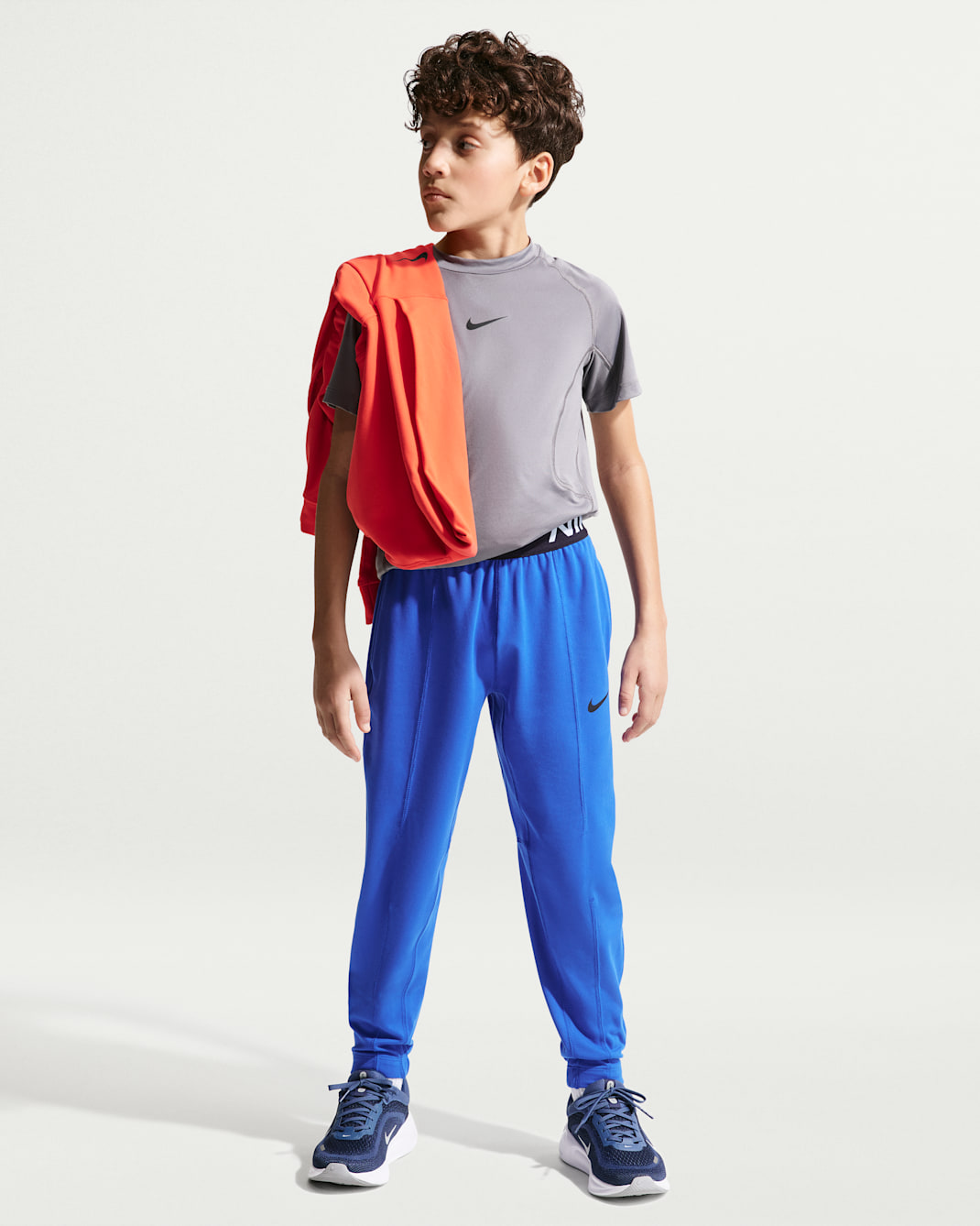 Nike Pro Big Kids' (Boys') Dri-FIT Fleece Pants - Game Royal/White/Black