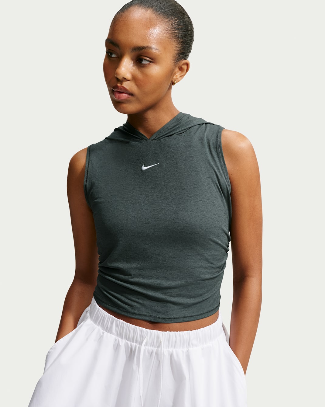Nike Sportswear Women's Slim Hooded Tank Top - Camo Green/Sail