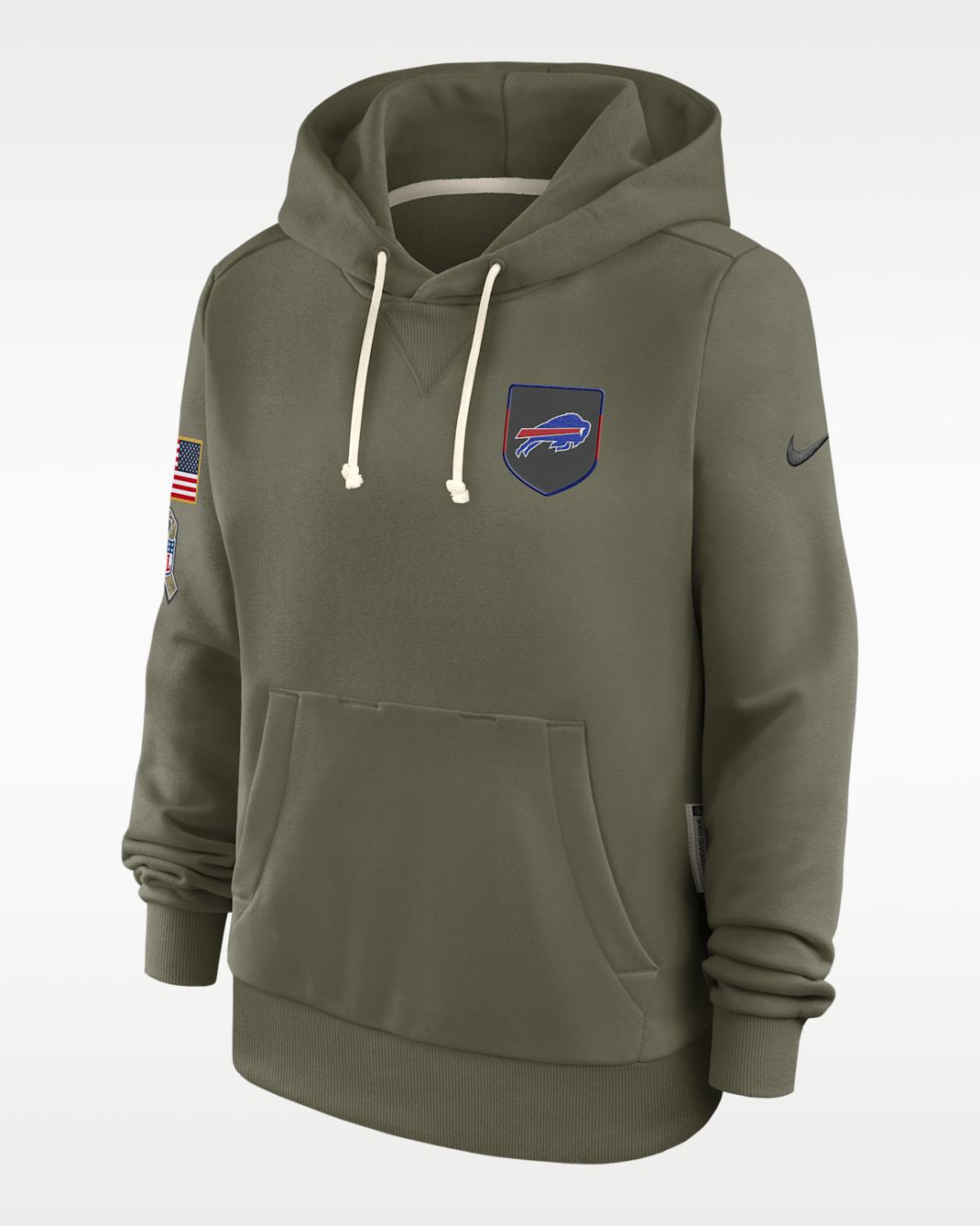Buffalo Bills Salute to Service Sideline Women's Nike Dri-FIT NFL Pullover Hoodie - Olive