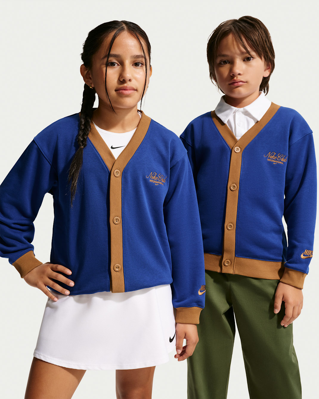 Nike Sportswear Club Big Kids' Cardigan - Deep Royal Blue/Ale Brown/Ale Brown