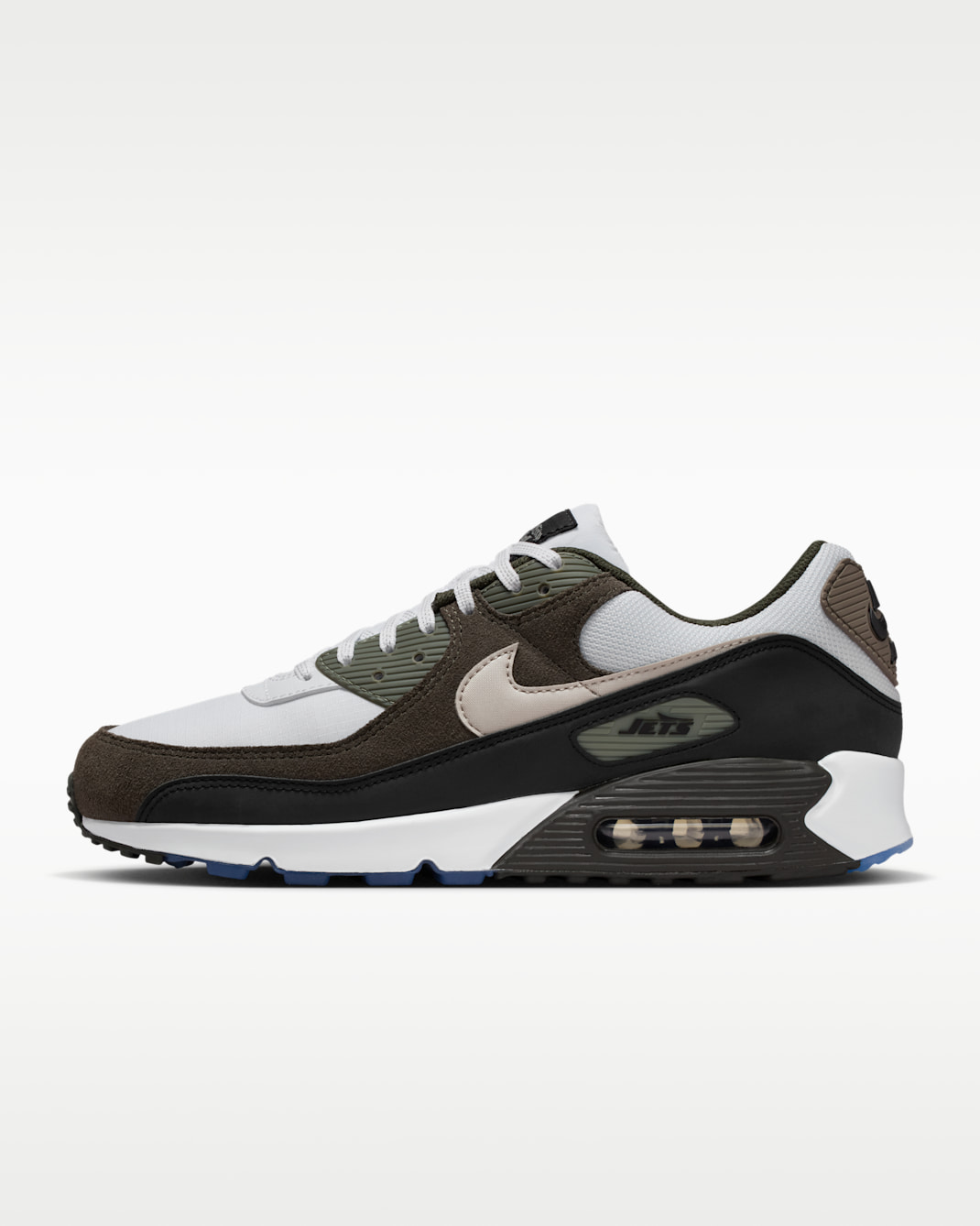 New York Jets Air Max 90 Men's Nike Shoes - White/Black/Sport Green