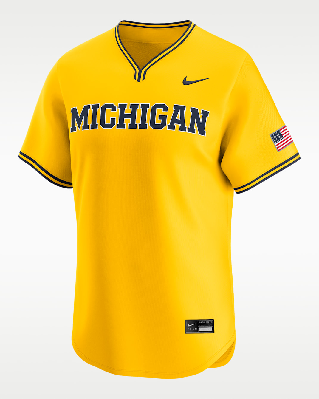 Jersey de béisbol universitario Nike Limited para hombre Michigan Wordmark - Amarillo maíz