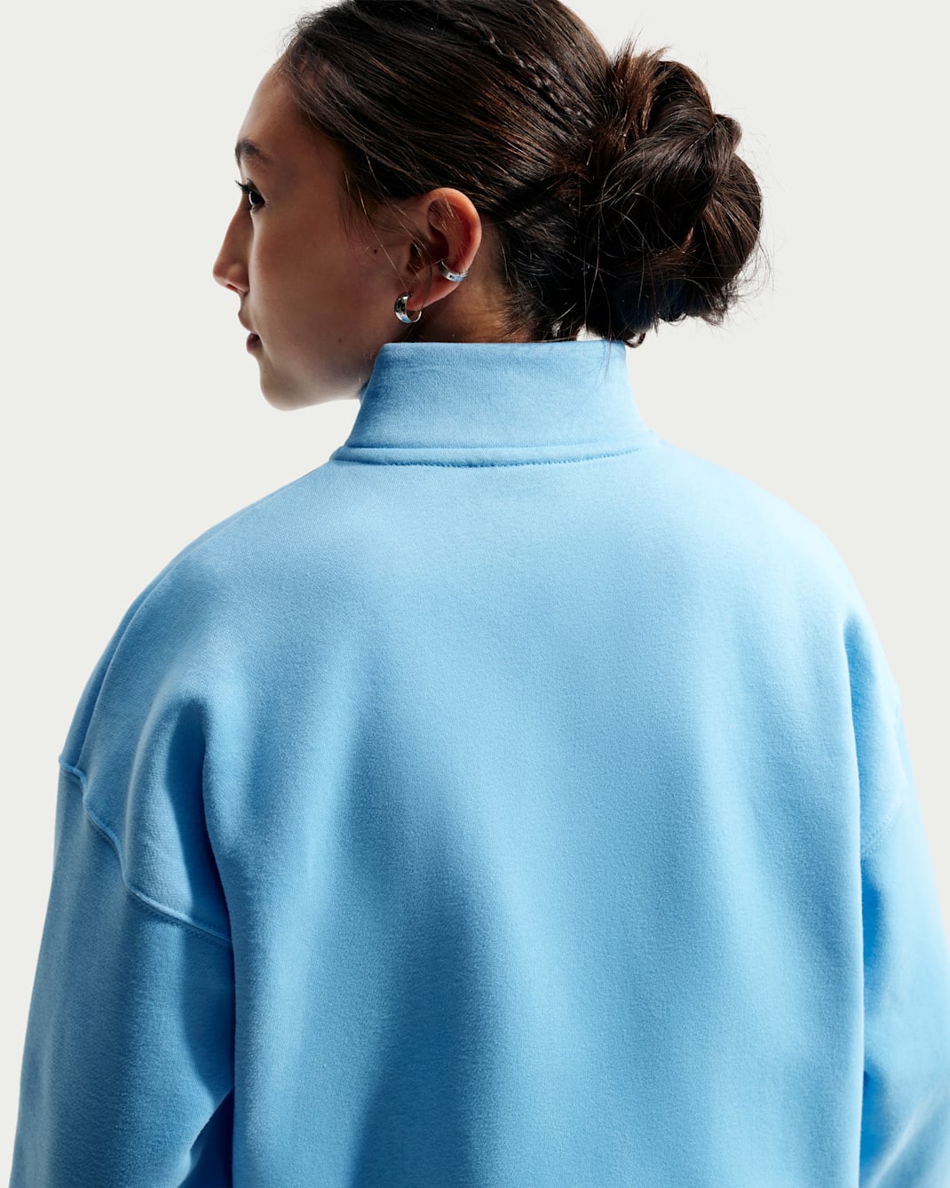 Nike Sportswear Studio Fleece Big Kids' (Girls') Oversized 1/4-Zip Top