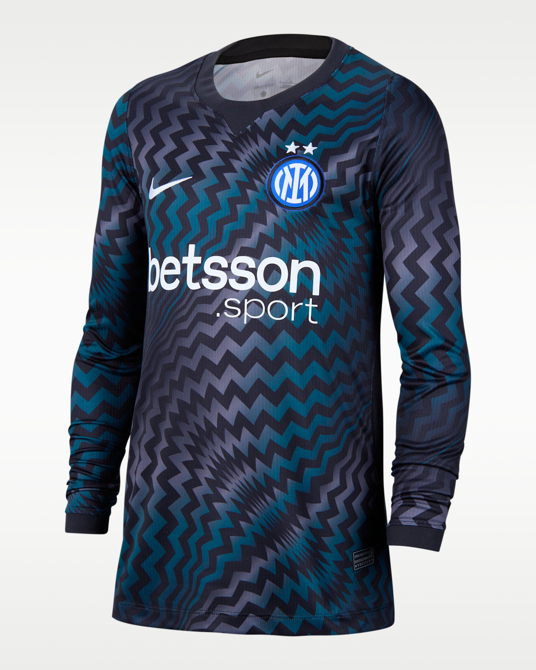 Inter Milan 2026/27 Stadium Goalkeeper Older Kids' Nike Dri-FIT Football Replica Shirt - Black/White