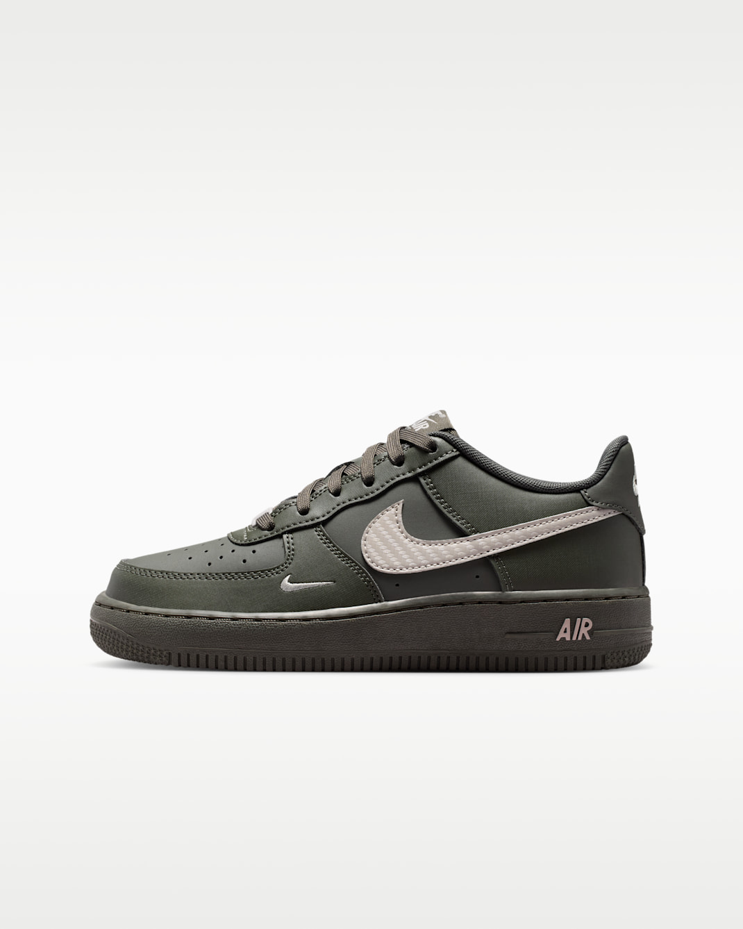 Nike Air Force 1 Tech Essential Older Kids' Shoes - Newsprint/College Grey