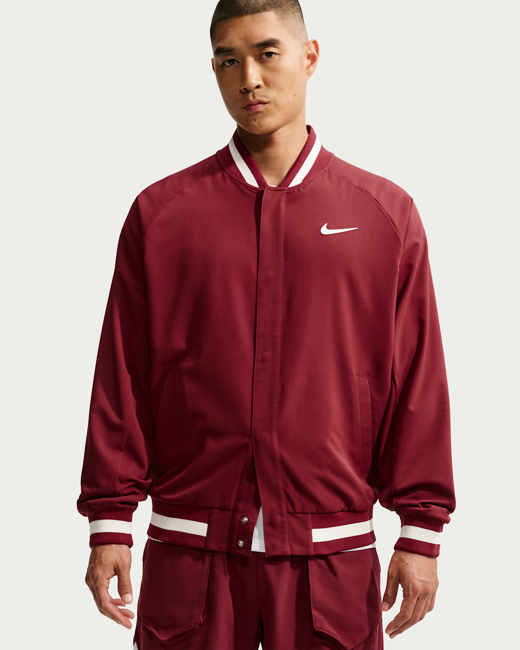 NikeCourt Slam Men's Dri-FIT Tennis Jacket - Team Red/Pale Ivory/Pale Ivory