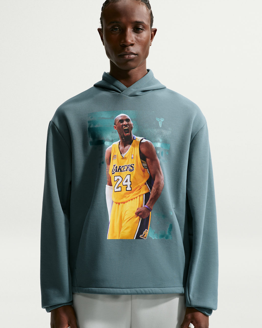 Kobe Men's Dri-FIT Fleece Pullover Basketball Hoodie - Mineral Slate/Mineral Slate