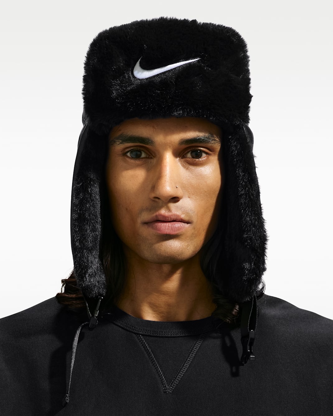 Nike Fly Leather Trapper Cap - Black/Anthracite/White