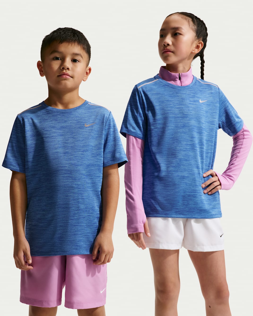 Nike Miler Big Kids' Dri-FIT Short-Sleeve Top - University Blue/Game Royal/Heather