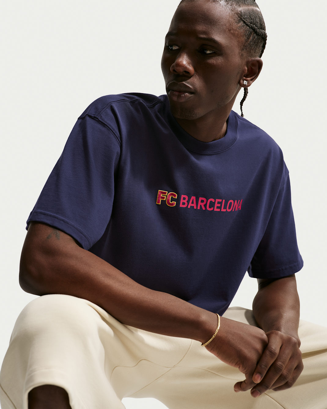 FC Barcelona Premium Men's Nike Soccer T-Shirt - Blackened Blue