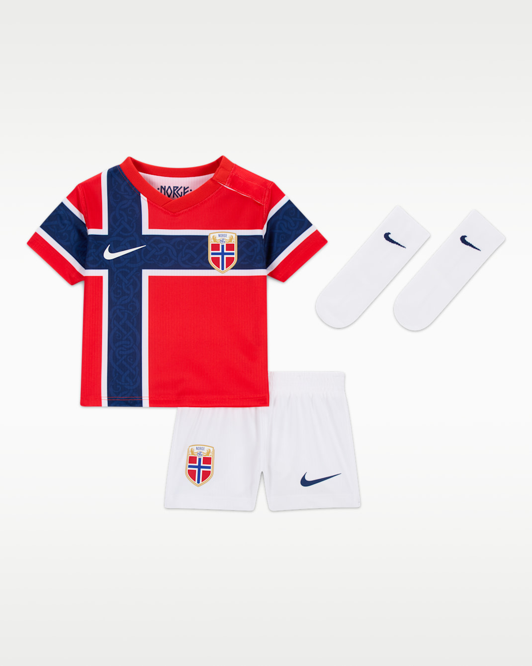 Norway 2026 Stadium Home Baby/Toddler Nike Football Replica 3-Piece Kit - Chile Red/Chile Red/White