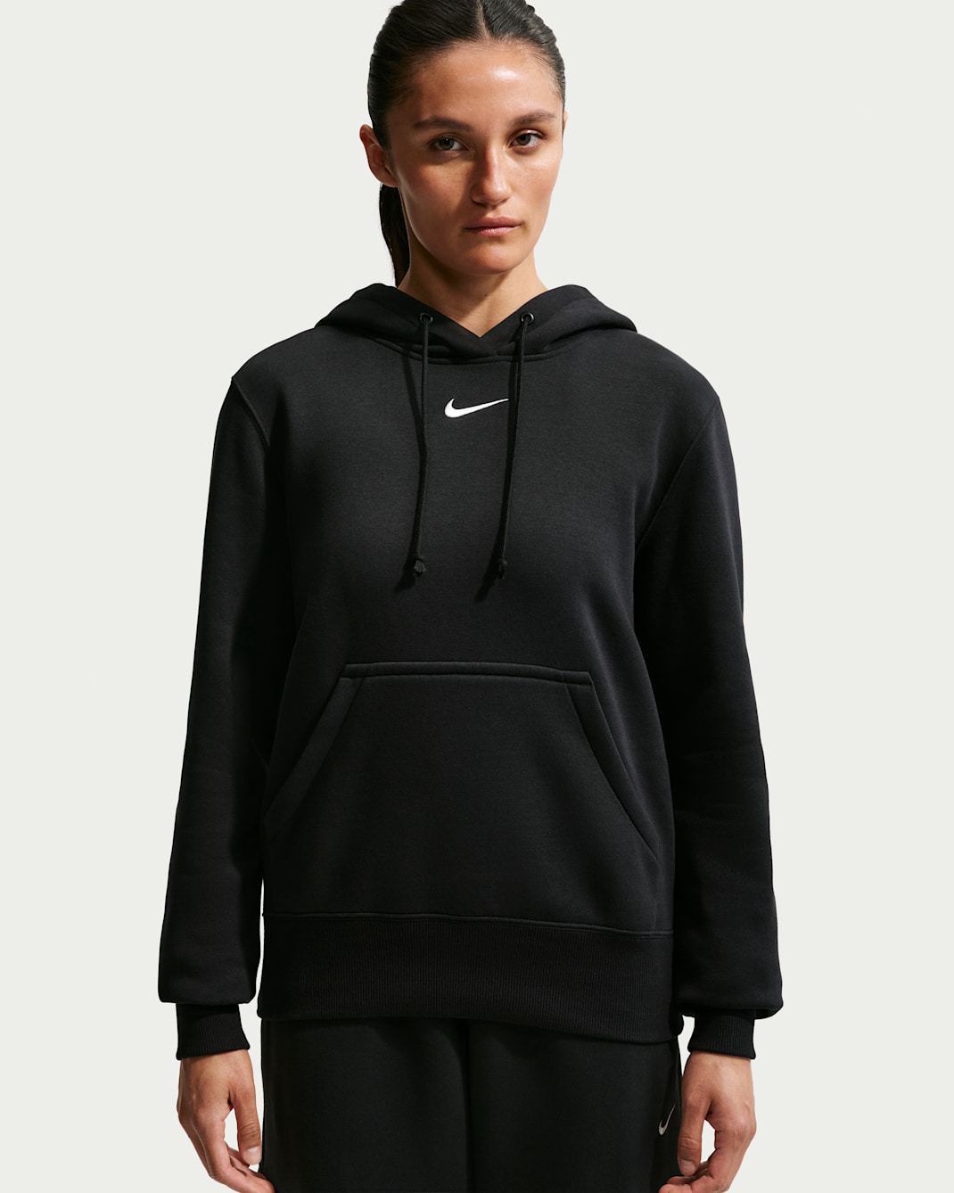 Damska bluza z kapturem Nike Sportswear Phoenix Fleece - Czerń/Sail