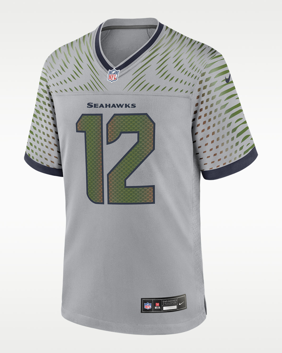 12s Seattle Seahawks Rivalries Collection Men’s Nike NFL Game Jersey - Grey