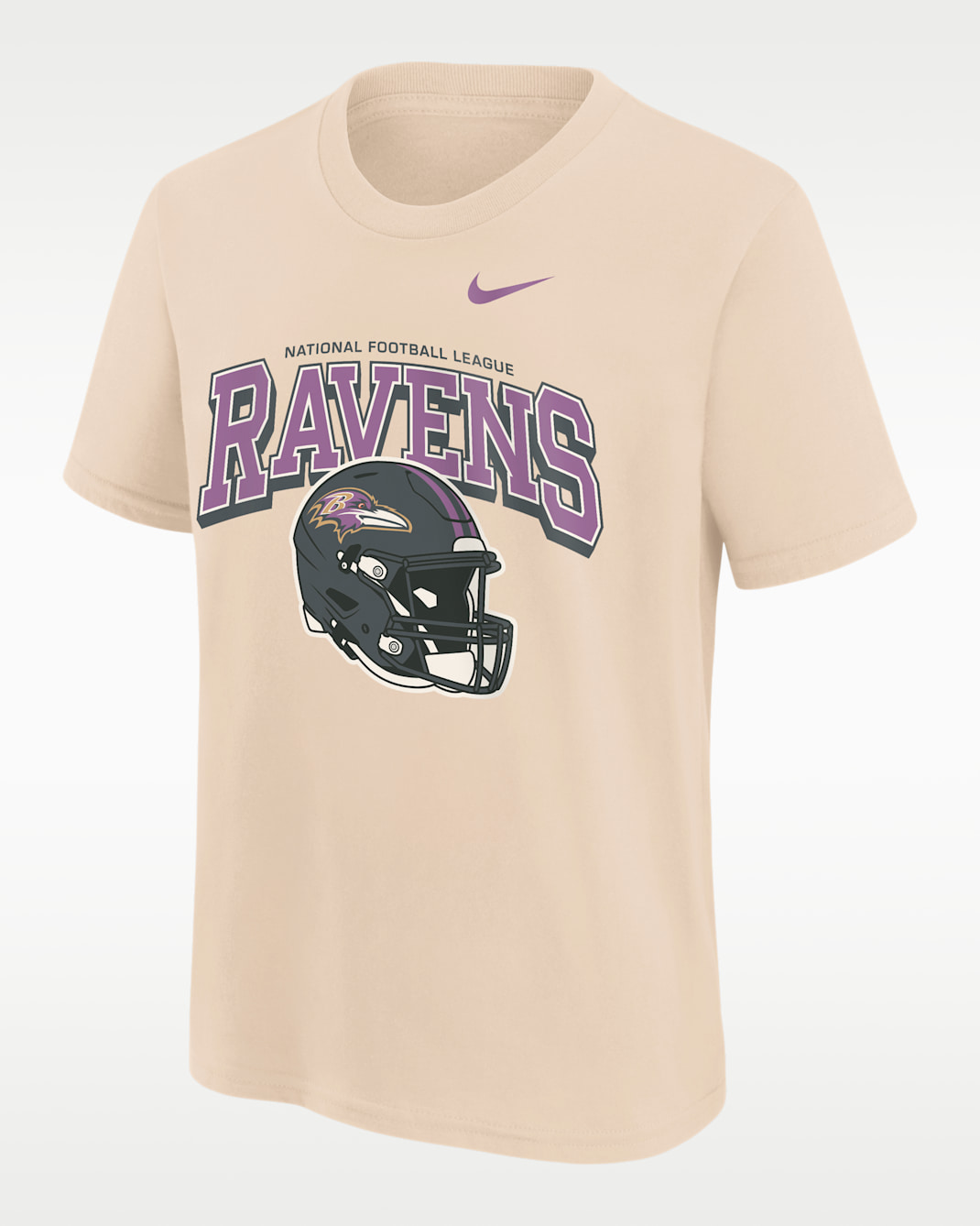 Baltimore Ravens Vintage Mod Easy Lane Big Kids' Nike NFL Short-Sleeve T-Shirt - Natural