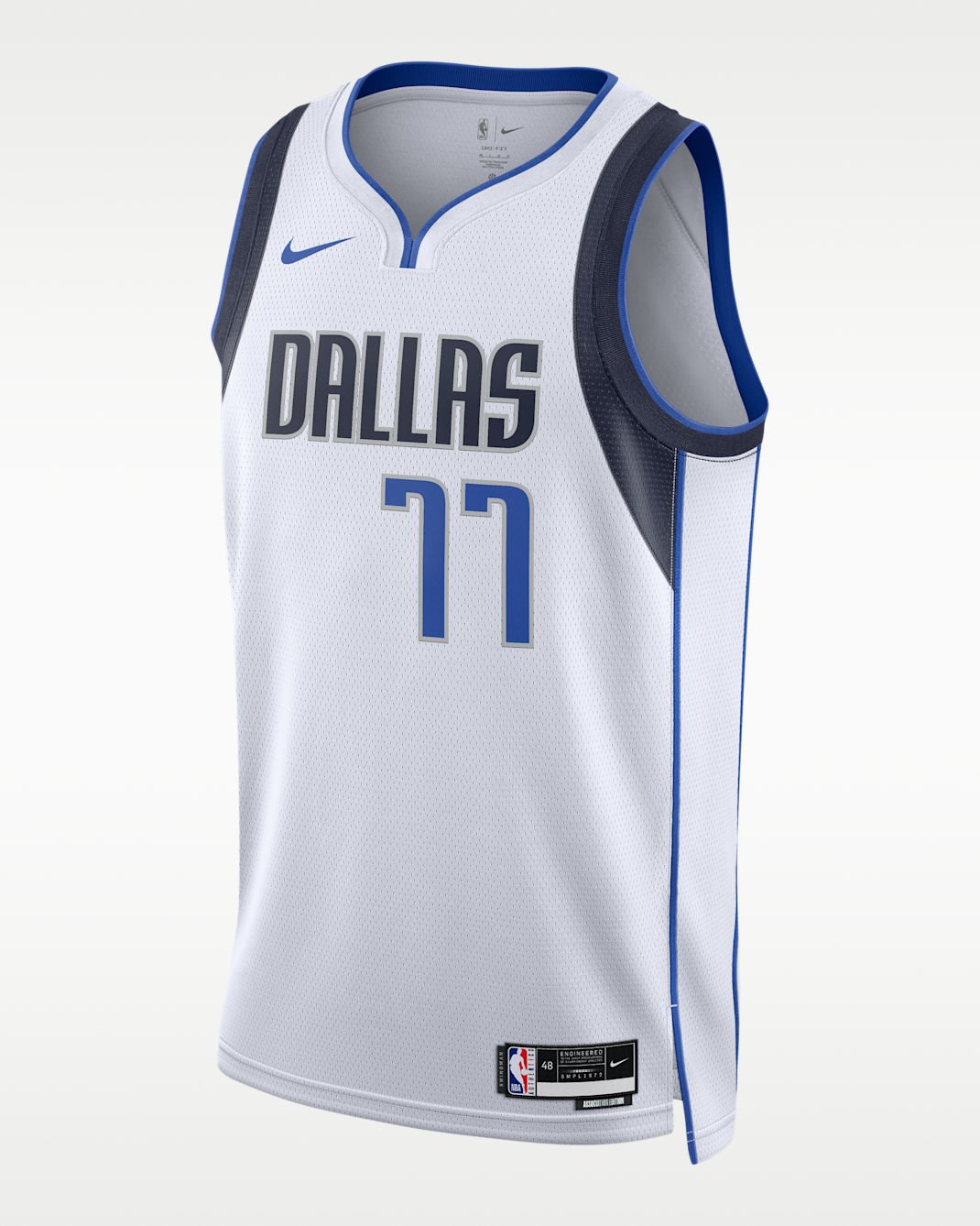 Dallas Mavericks Association Edition Nike Dri-FIT NBA Swingman Trikot für Herren - Weiß