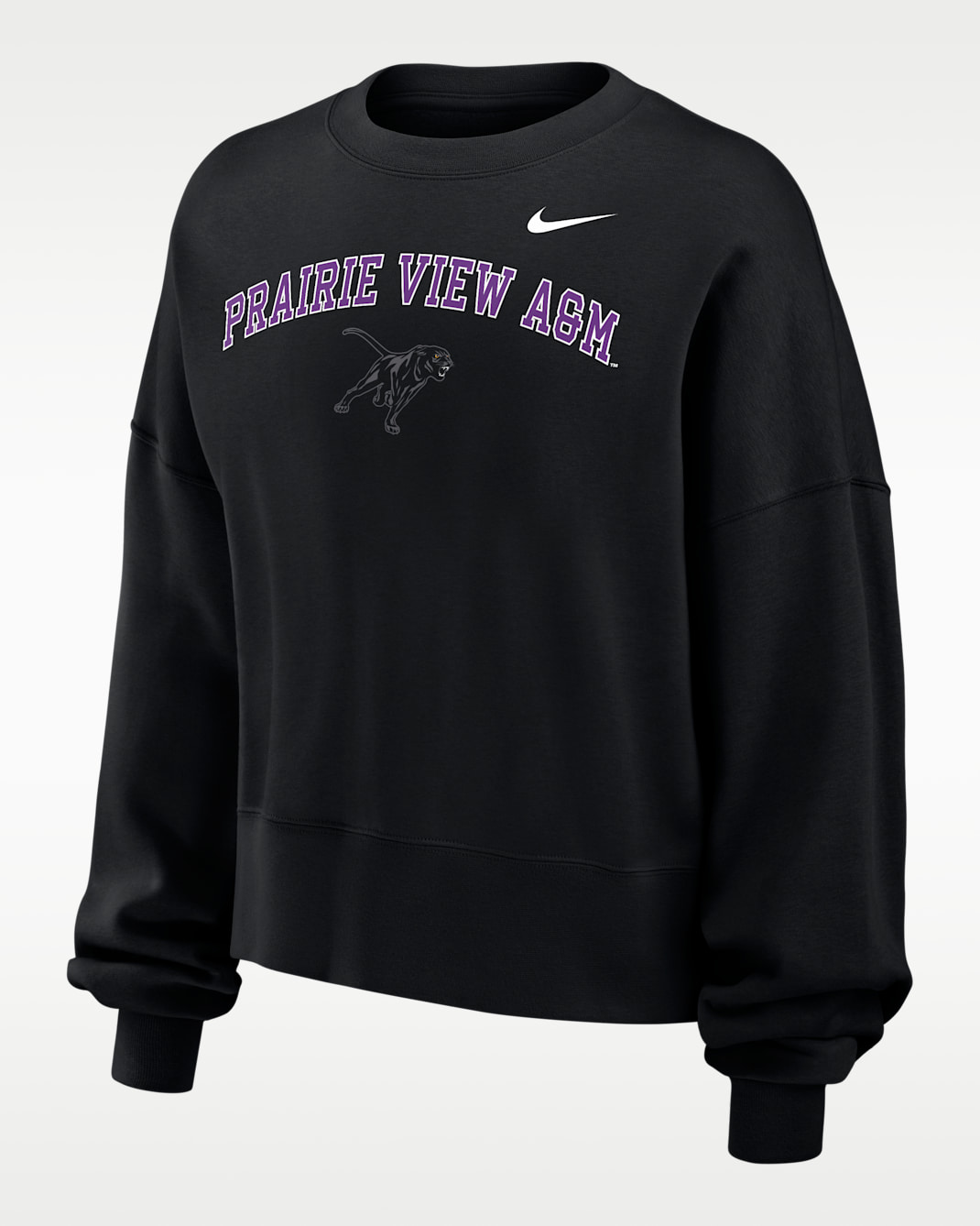 Nike College (Prairie View A&M University) Women's Phoenix Fleece Crewneck Sweatshirt - Black