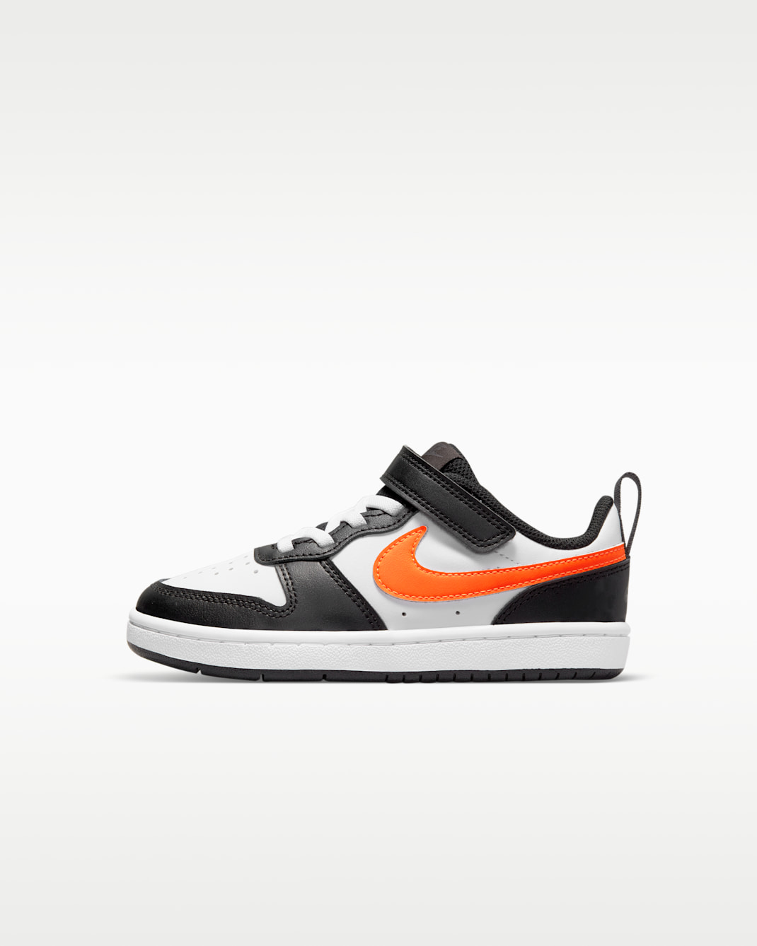 Nike Court Borough Low 2 Little Kids' Shoes - White/Black/Dark Smoke Grey/Total Orange