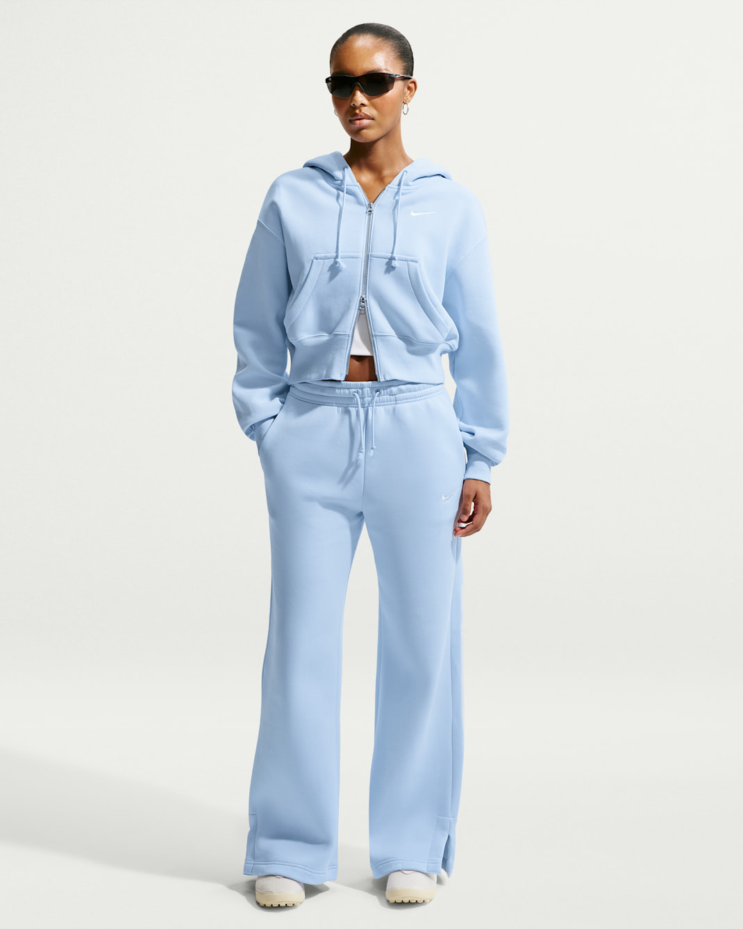 Nike Sportswear Phoenix Fleece Women's High-Waisted Wide-Leg Pants - Hydrogen Blue/Sail