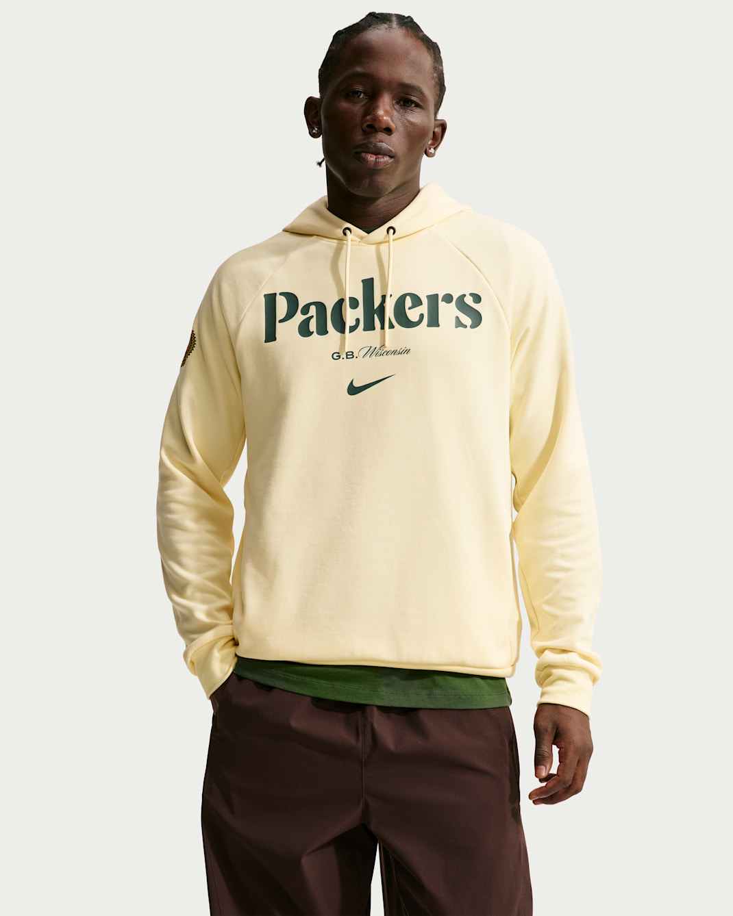 Green Bay Packers Rivalries Collection Primary Men's Nike Dri-FIT NFL Pullover Hoodie - Vintage Green