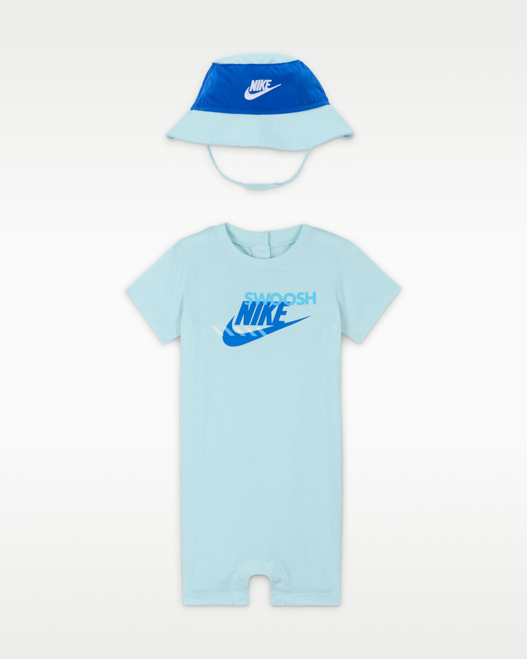 Zestaw rampers i kapelusz dla niemowląt Nike Sportswear PE (12–24 M) - Glacier Blue