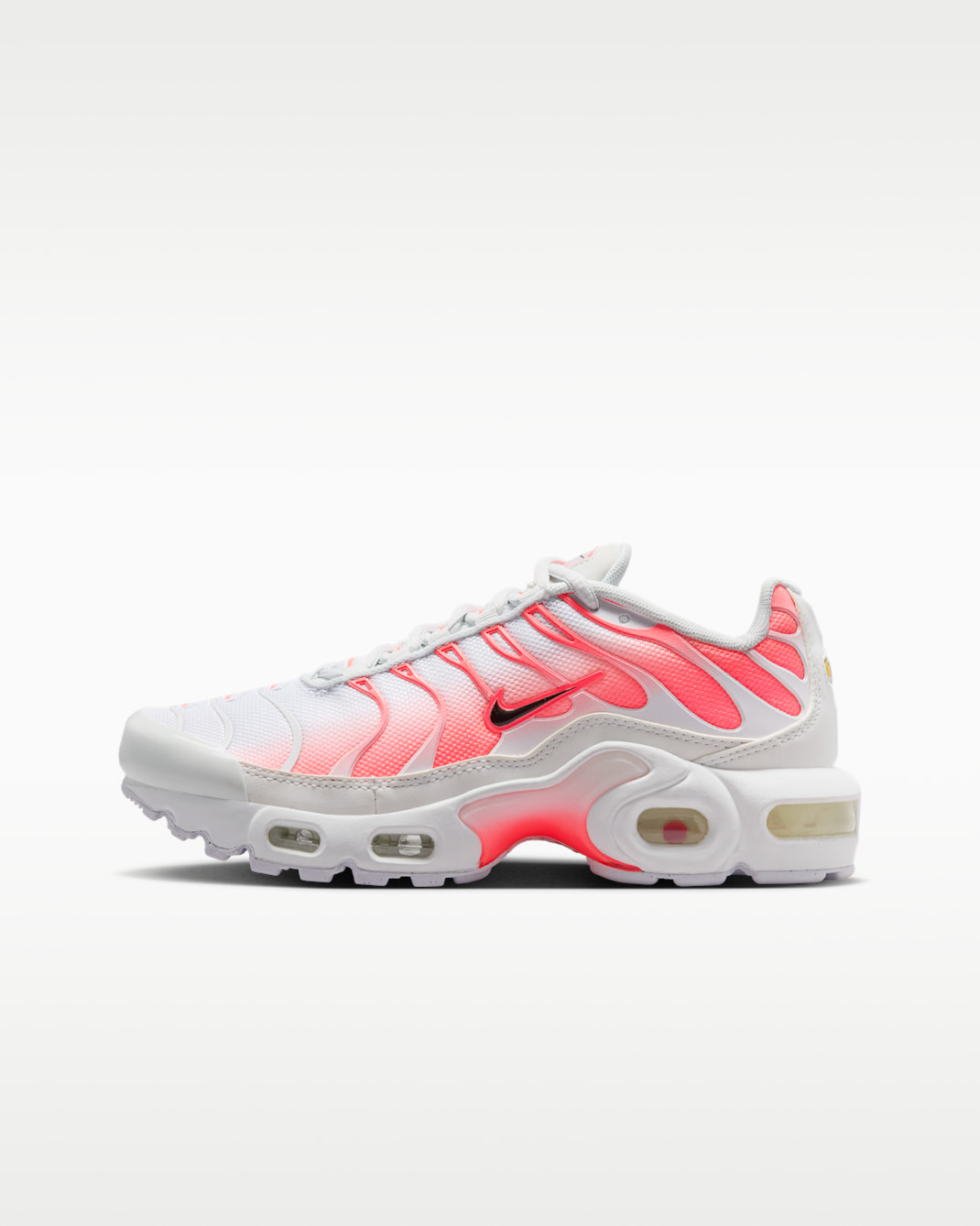 Nike Air Max Plus Older Kids' Shoes - White/Off-White/Hot Lava/Black
