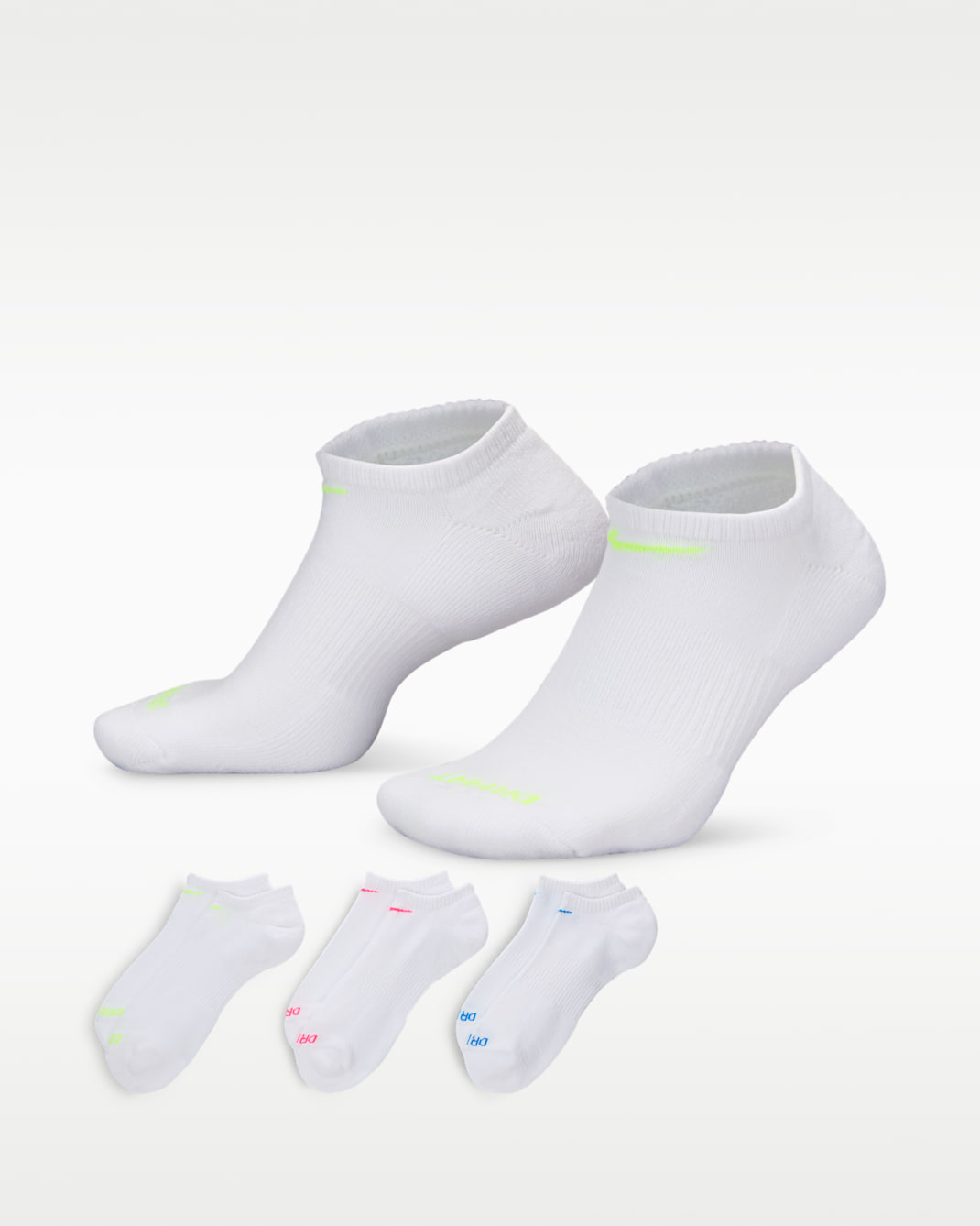 Nike Everyday Plus Cushion Training No-Show Socks (3 Pairs) - Multi-Color