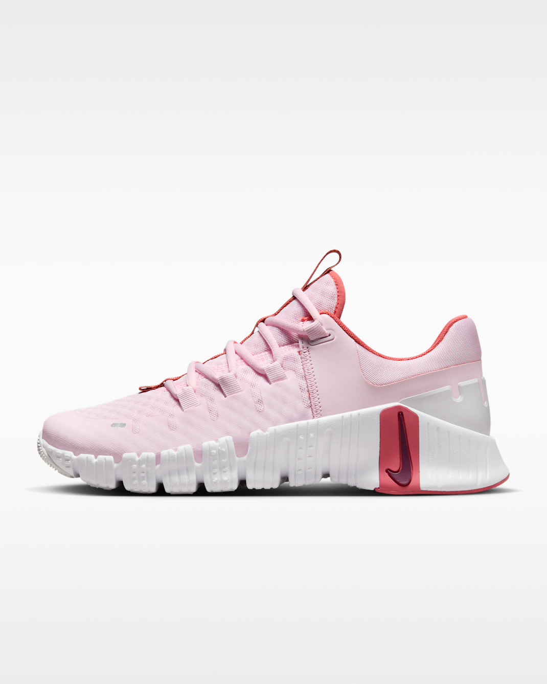 Nike Free Metcon 5 Women's Workout Shoes - Pink Foam/Adobe/Platinum Tint/Dark Team Red