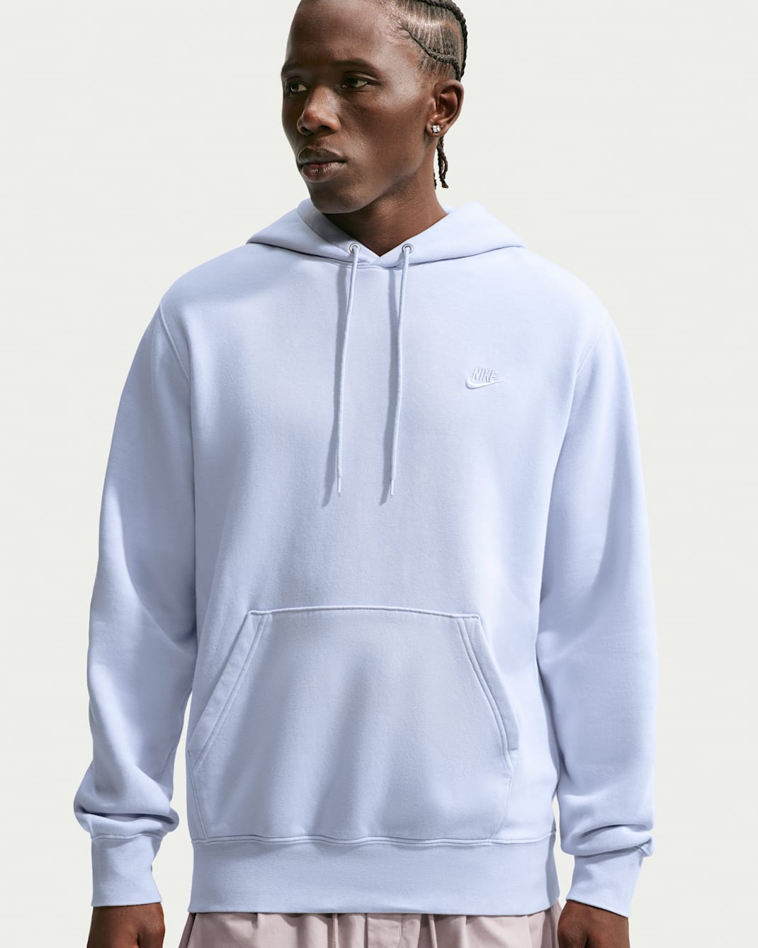 Nike Sportswear Club Men's Washed Fleece Hoodie - Ghost/Ghost