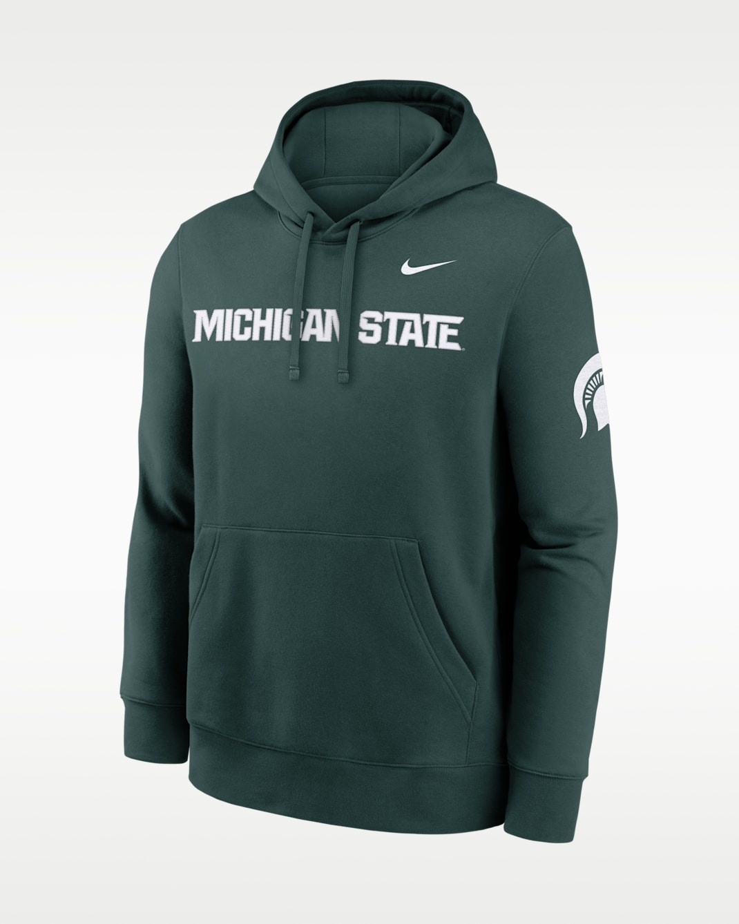 Michigan State Sideline Club Men's Nike College Pullover Hoodie - Pro Green