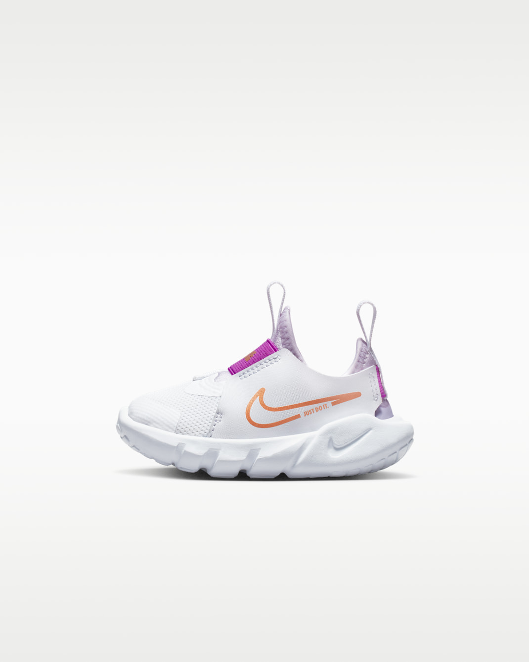 Calzado para bebé e infantil Nike Flex Runner 2 - Blanco/Escarcha violeta/Morado vivo/Cobre metálico