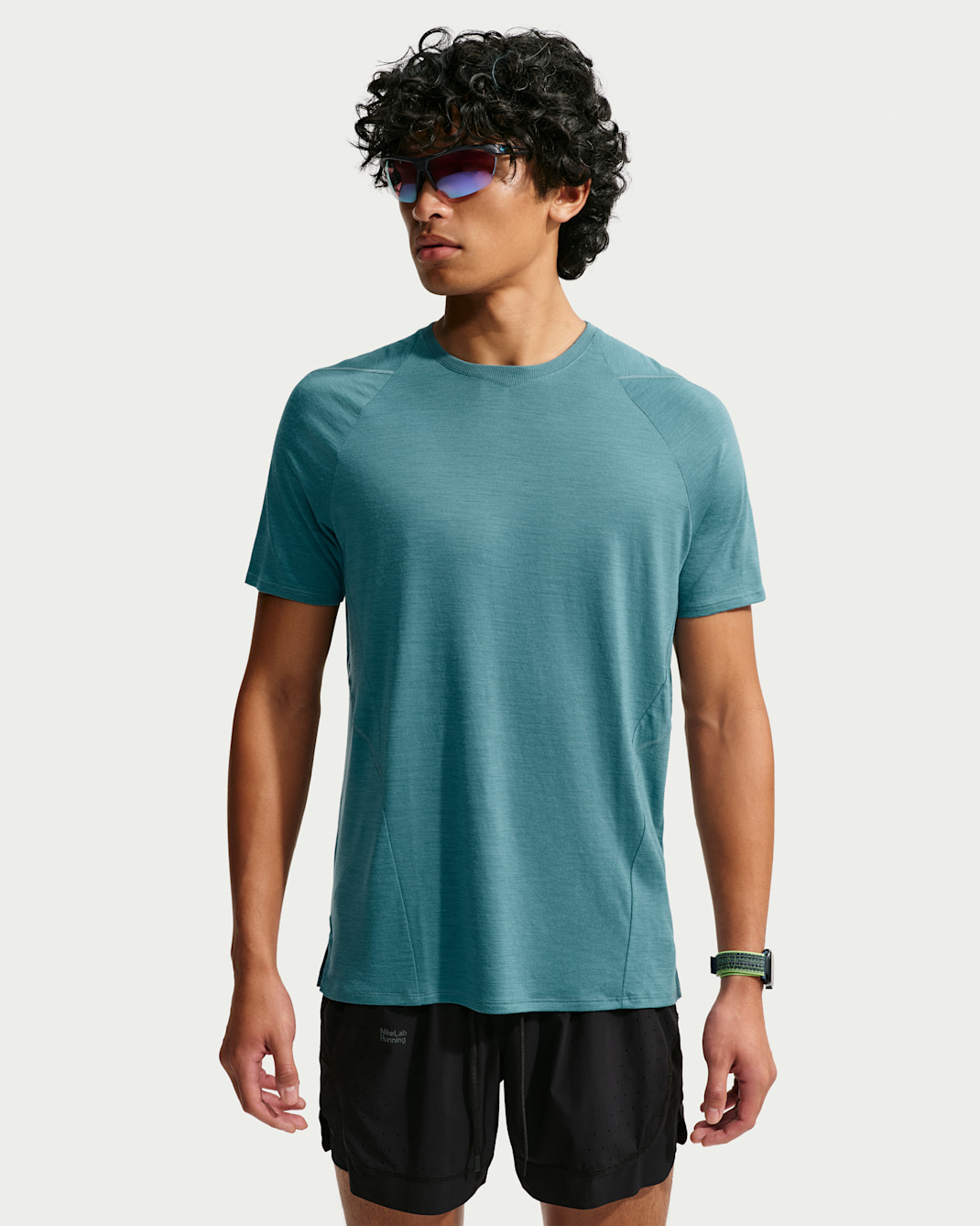 NikeLab | Running Men's Wool-Blend Short-Sleeve Top - Smokey Blue/New Slate/Smokey Blue