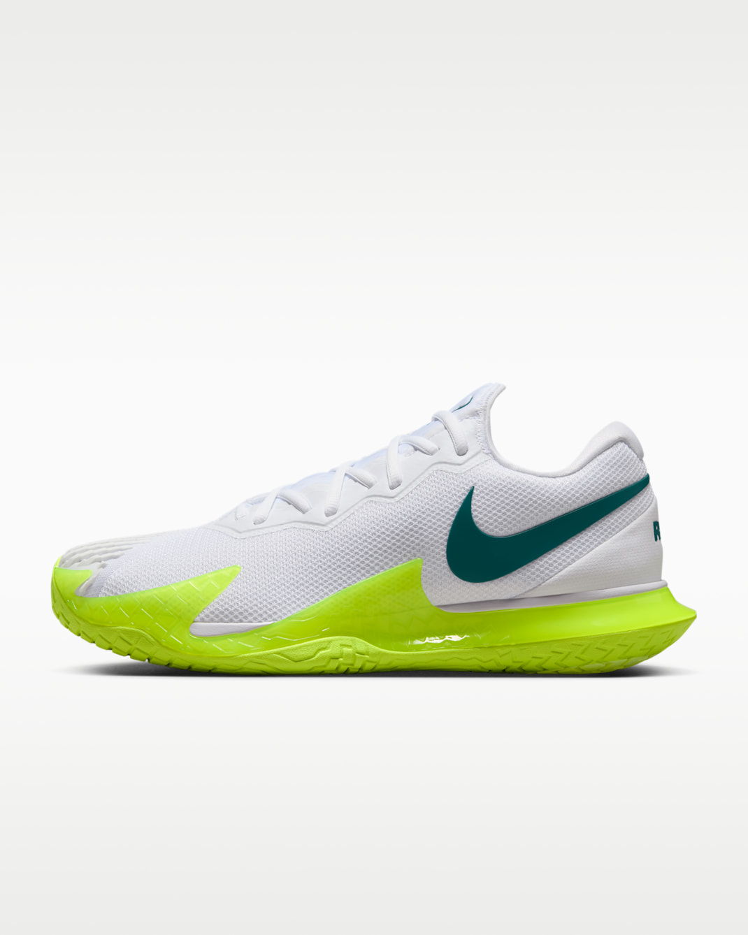 รองเท้าเทนนิสฮาร์ดคอร์ทผู้ชาย NikeCourt Zoom Vapor Cage 4 Rafa - ขาว/Volt/Geode Teal