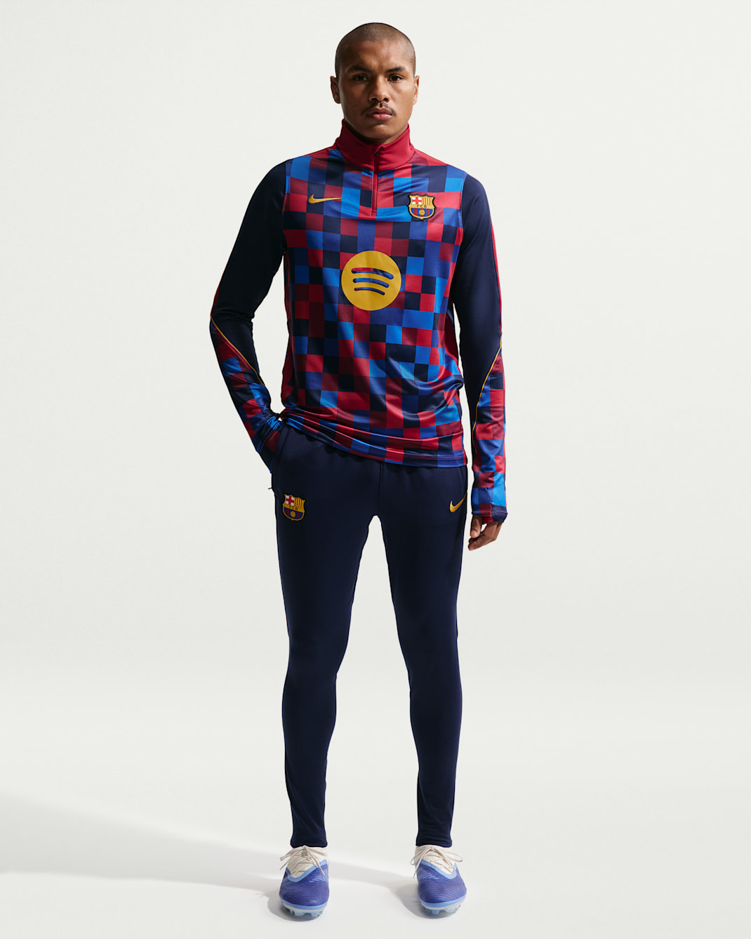 F.C. Barcelona Strike Men's Nike Dri-FIT Football Knit Pants - Blackened Blue/Noble Red/Mineral Yellow