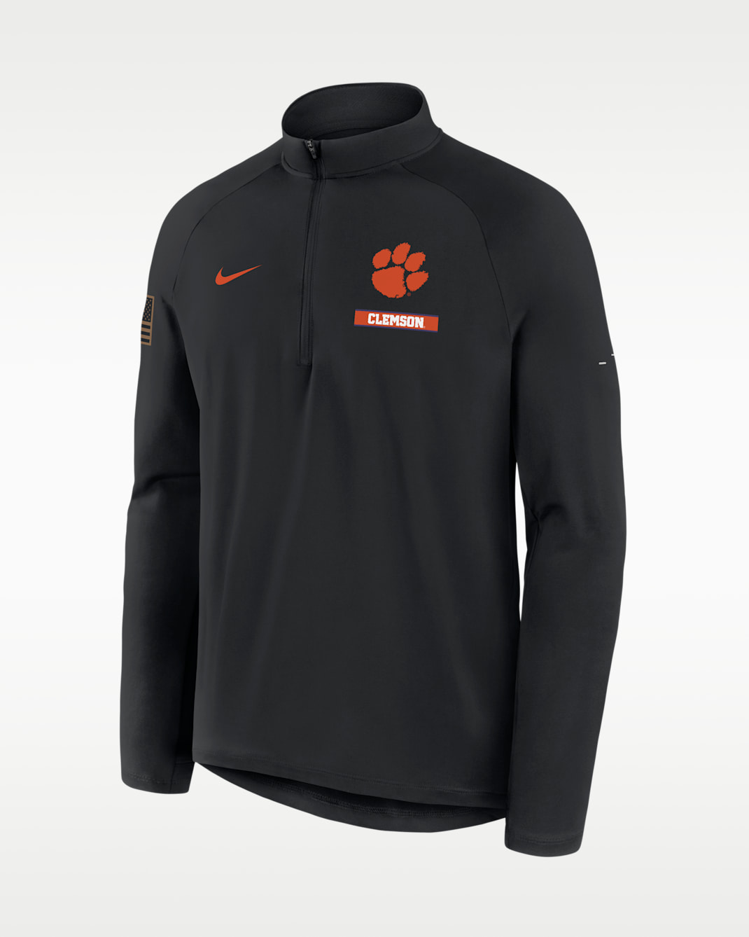 Clemson 2026 Military Appreciation Stride Men's Nike Dri-FIT College 1/2-Zip Long-Sleeve Top - Black