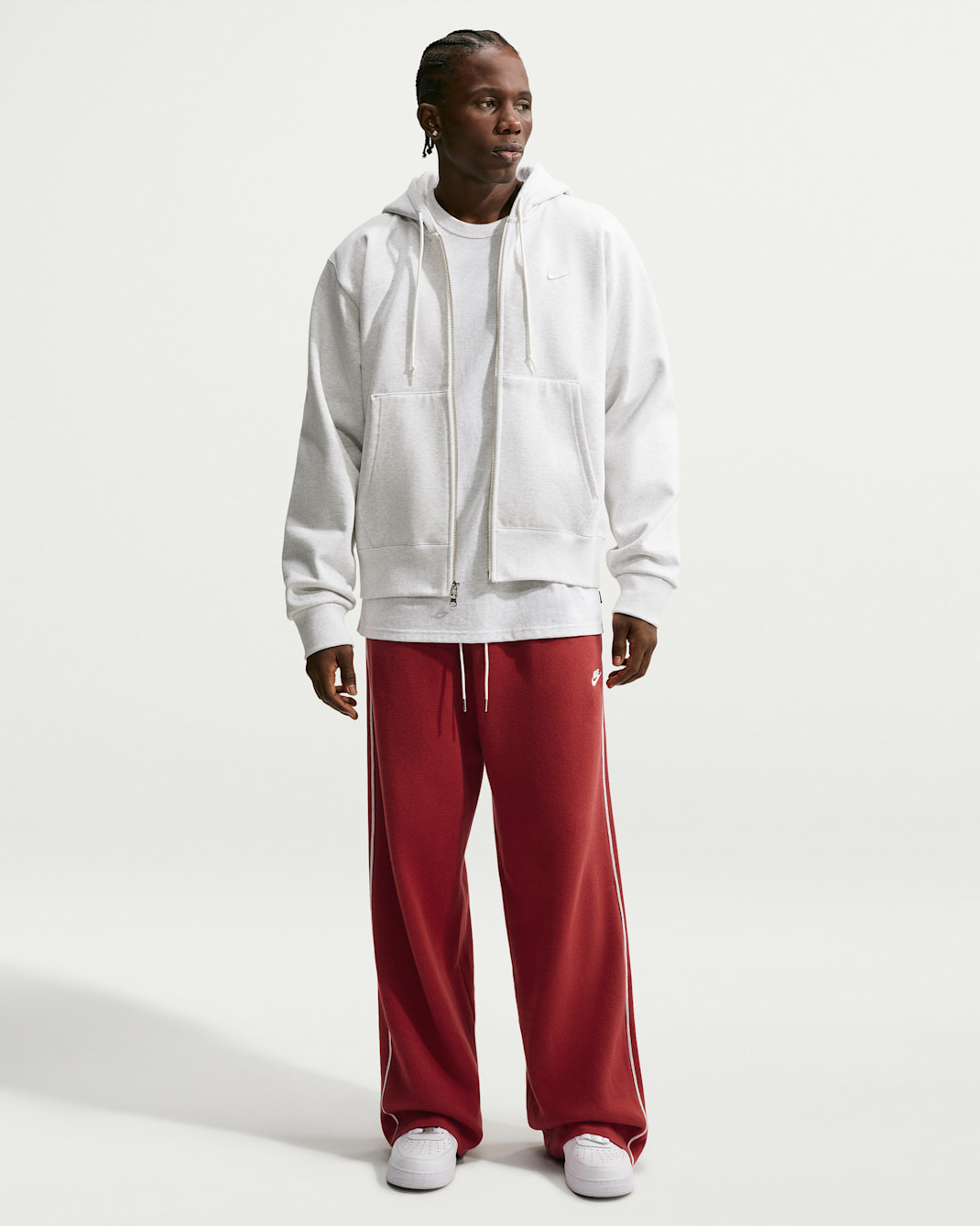 Nike Club Men's Knit Trousers - Team Crimson/White/White