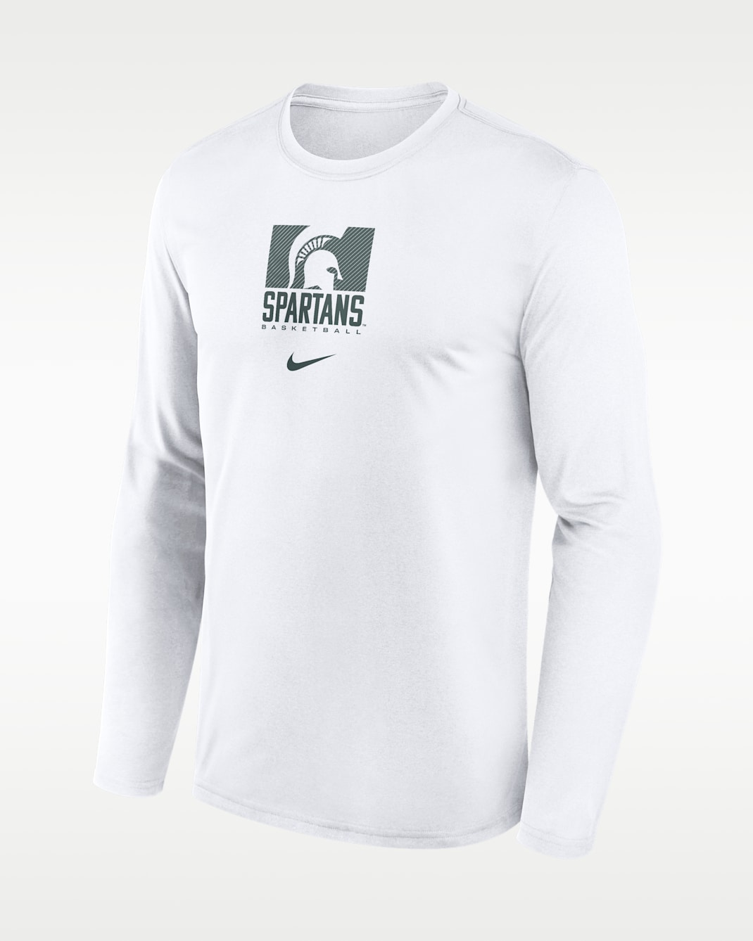 Michigan State Courtside Men's Nike Dri-FIT College Long-Sleeve T-Shirt - White