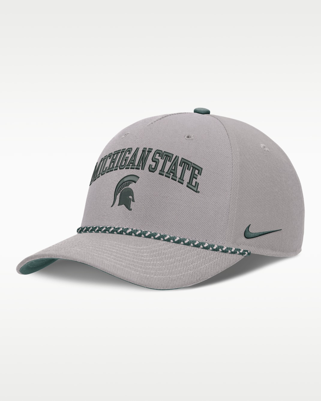 Michigan State Primetime Rise Rope Men's Nike College Adjustable Hat - Grey