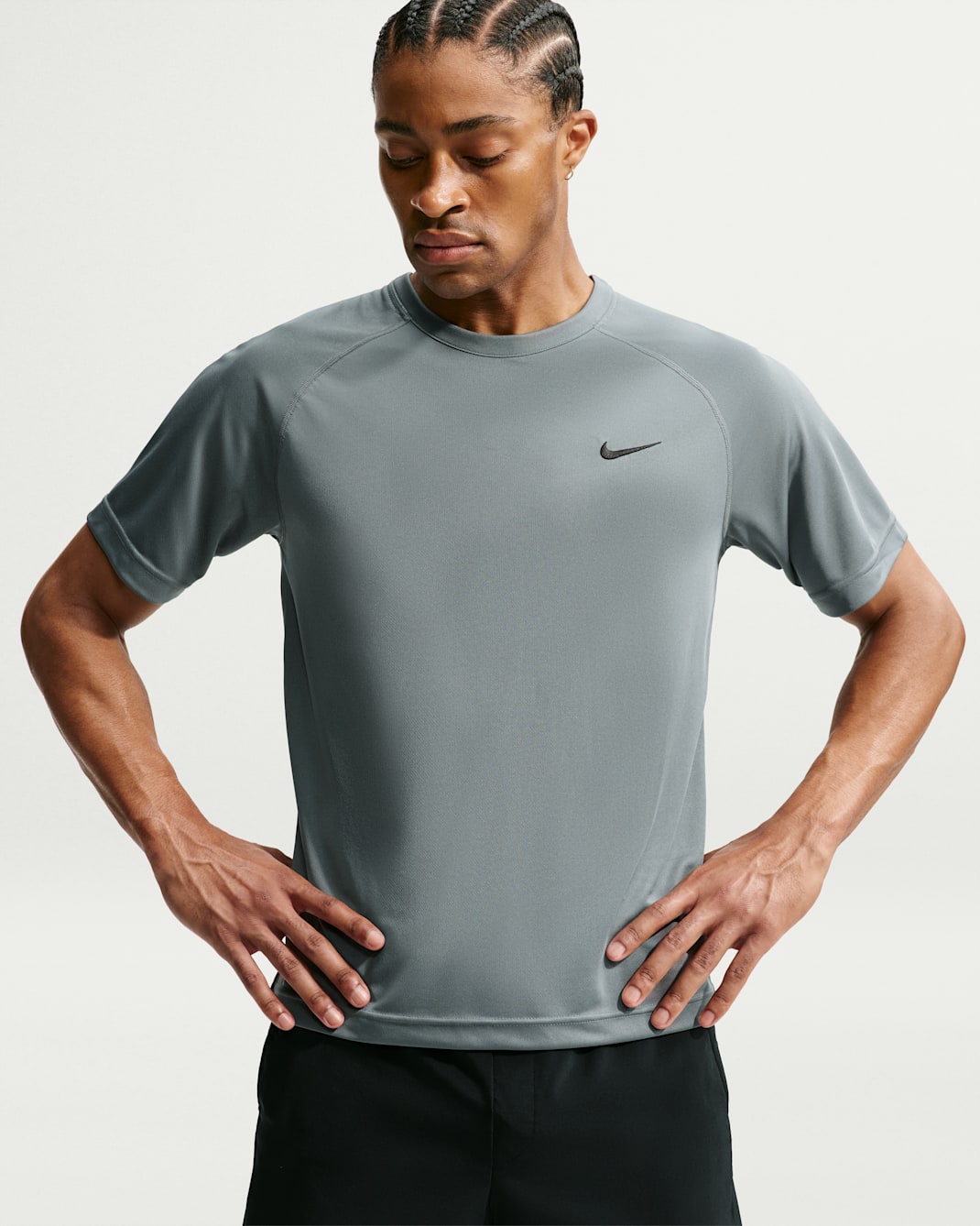Nike Flex Men's Dri-FIT Short-Sleeve Training Top - Smoke Grey/Black