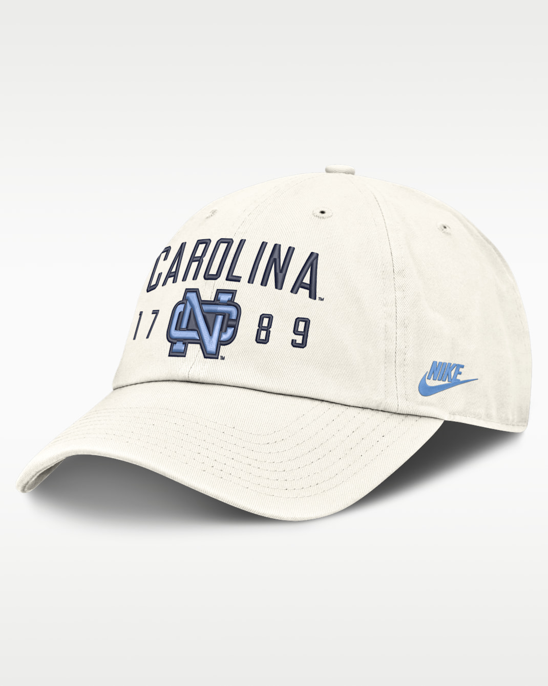 Gorra universitaria Nike ajustable para hombre North Carolina Natural Club - Blanco