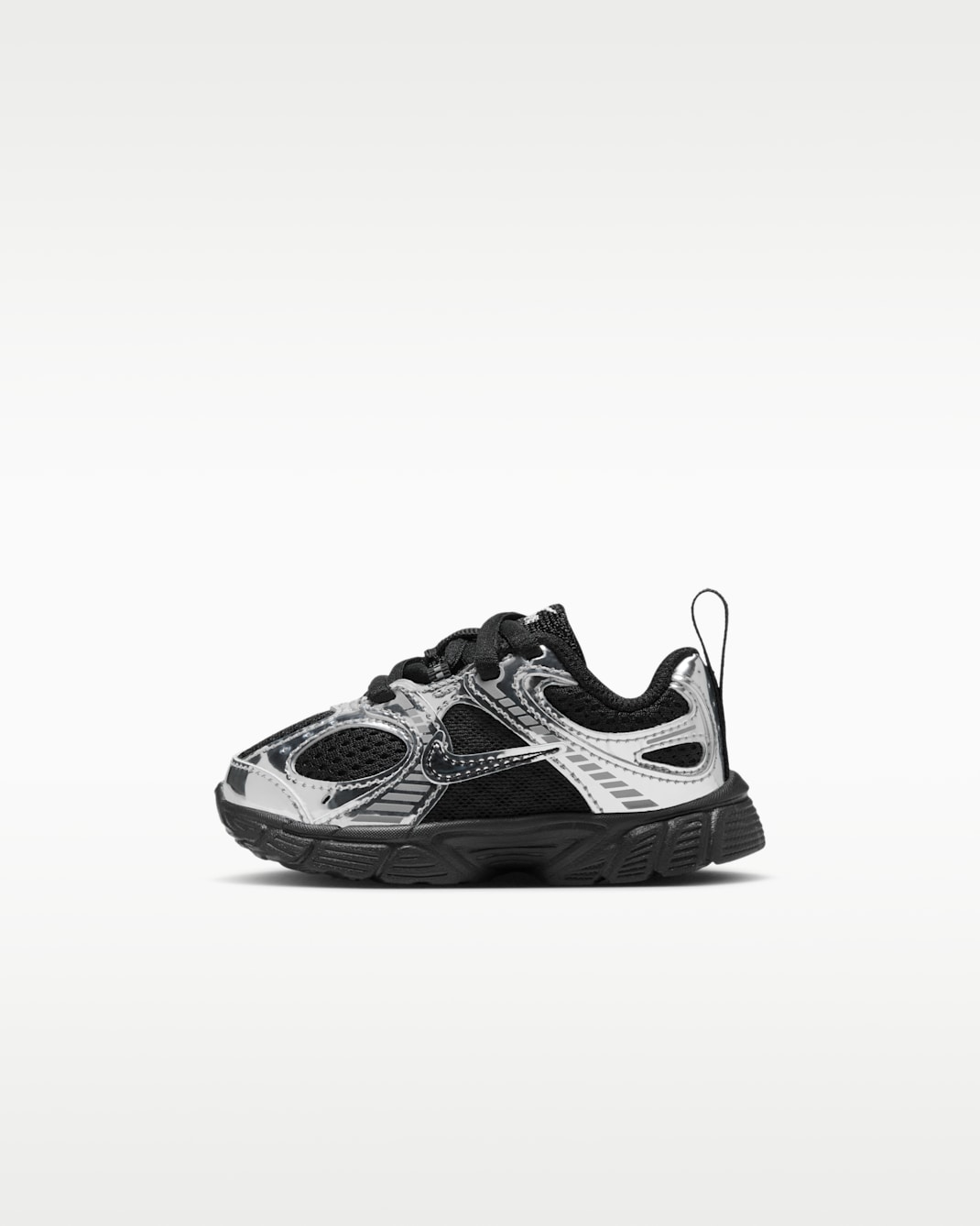 Tenis para bebé e infantil Nike V5 RNR - Negro/Plata metalizado