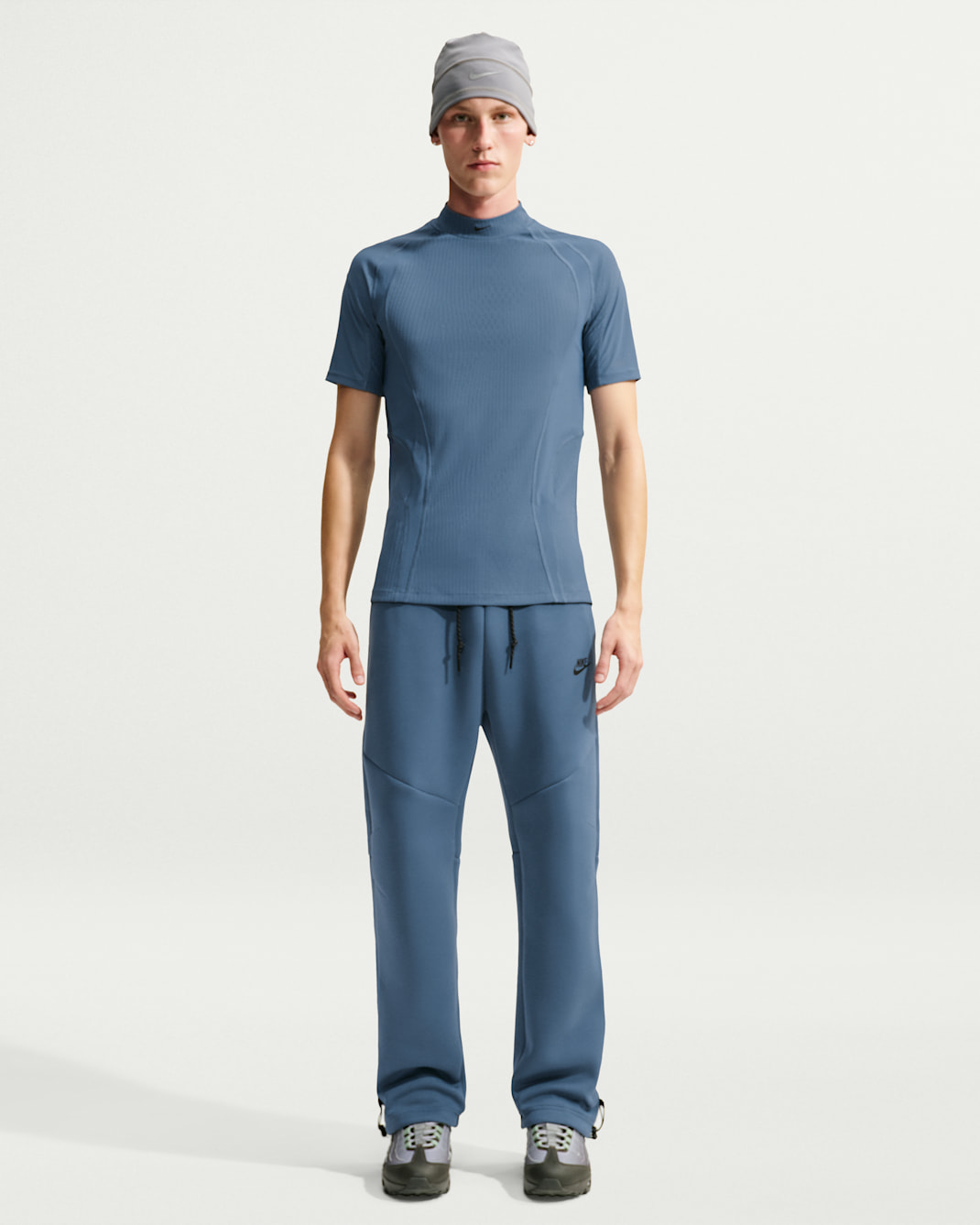 Pants de tejido Fleece con dobladillo abierto para hombre Nike Tech - Pizarra nuevo/Negro