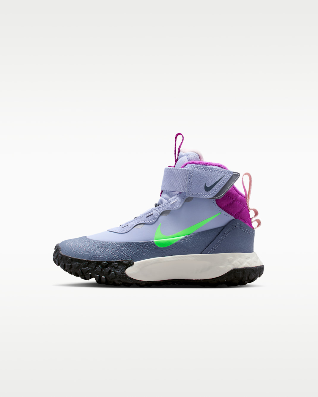 Nike Terrascout Little Kids' Shoes with Reflective Design Accents - Ghost/Light Carbon/Vivid Purple/Green Strike