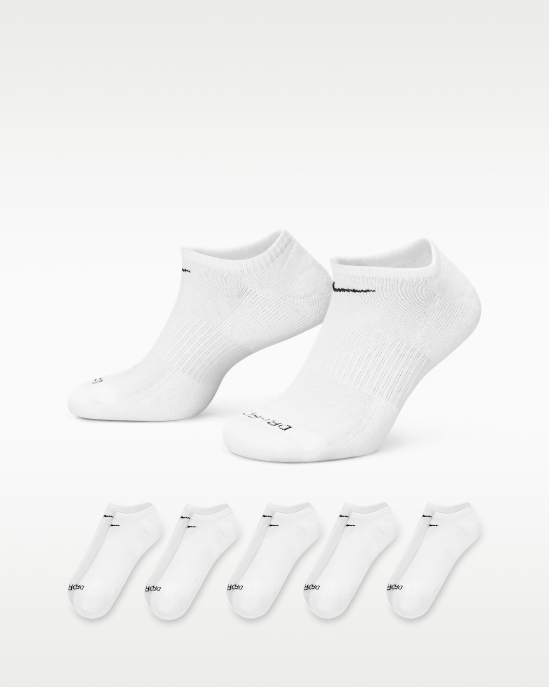 Nike Everyday Plus Cushioned Training No-Show Socks (6 Pairs) - White/Black
