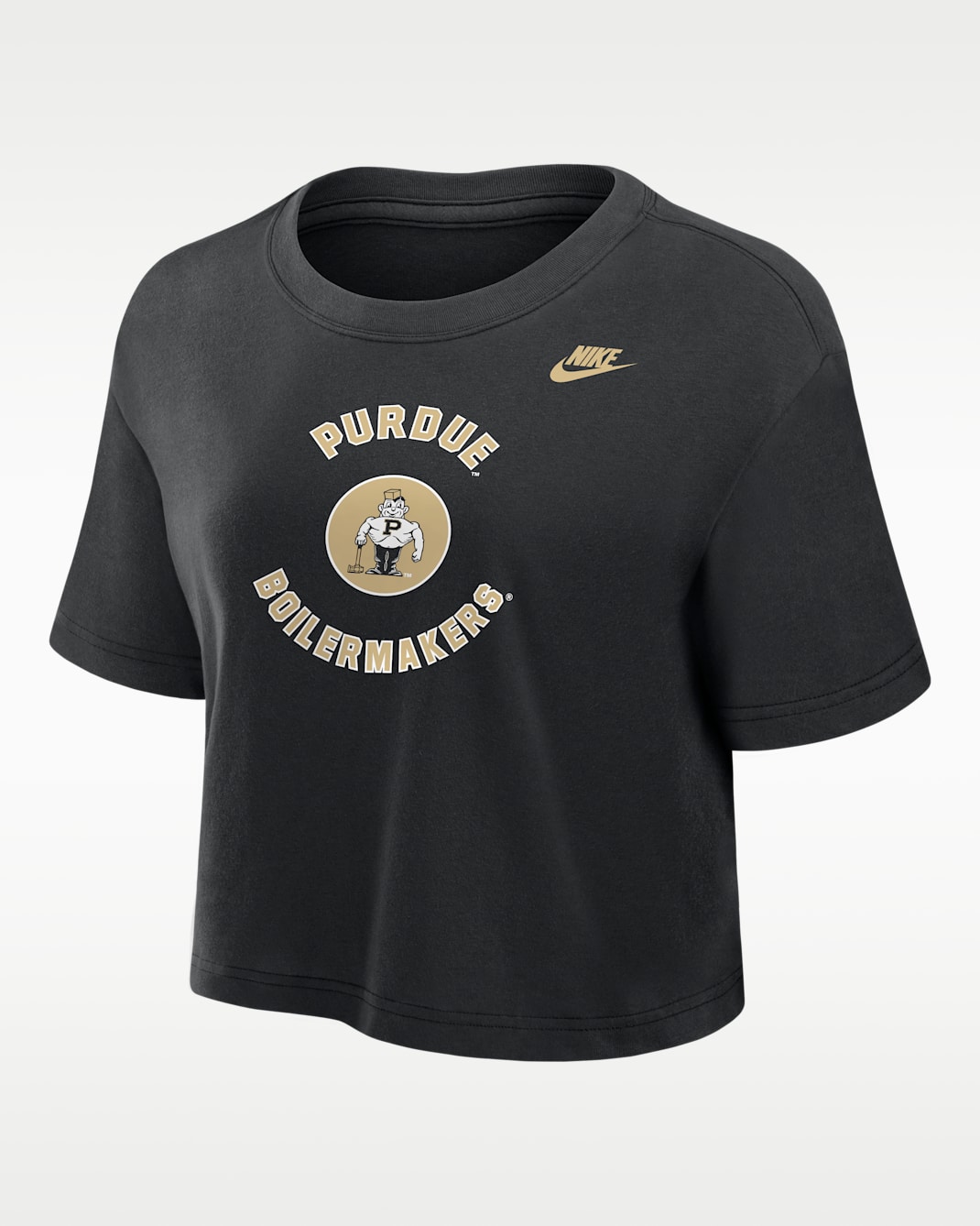 Purdue Boilermakers Women's Nike Dri-FIT Cropped T-Shirt - Black